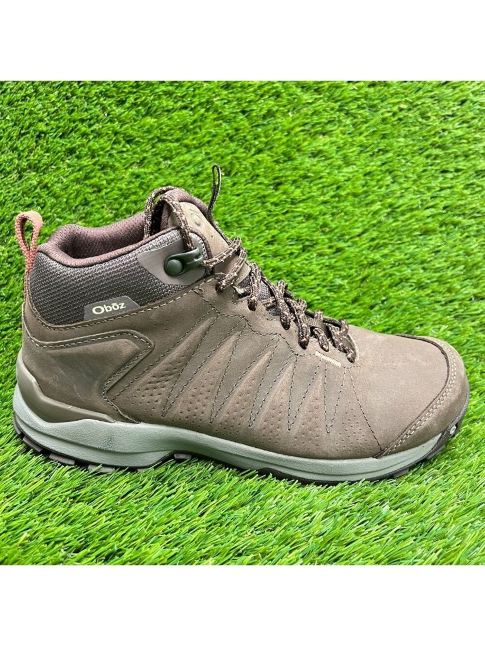 Oboz Sypes Mid Leather B-Dry Womens Size 7.5 Brown Gray Waterproof Hiking Boots